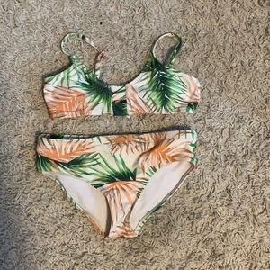 Girls peach and green bikini